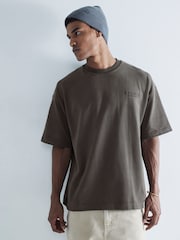 River Island Grey Oversized Luminis Embossed T-Shirt - Image 2 of 6