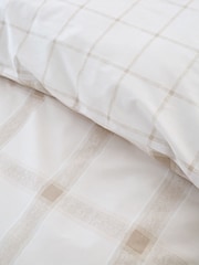 Bianca Natural Oxton Check 200 Thread Count Duvet Cover Set - Image 4 of 4