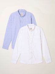 Weiss und Blau - FatFace Long Sleeve 2 Pack Oxford Shirts - Bild 5 von 6