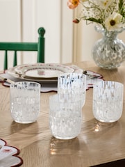 Nina Campbell Set of 4 White Confetti Tumbler Glasses - Image 2 of 5