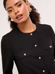 Lipsy Black Miliatry Button Detail Jacket - Image 3 of 5