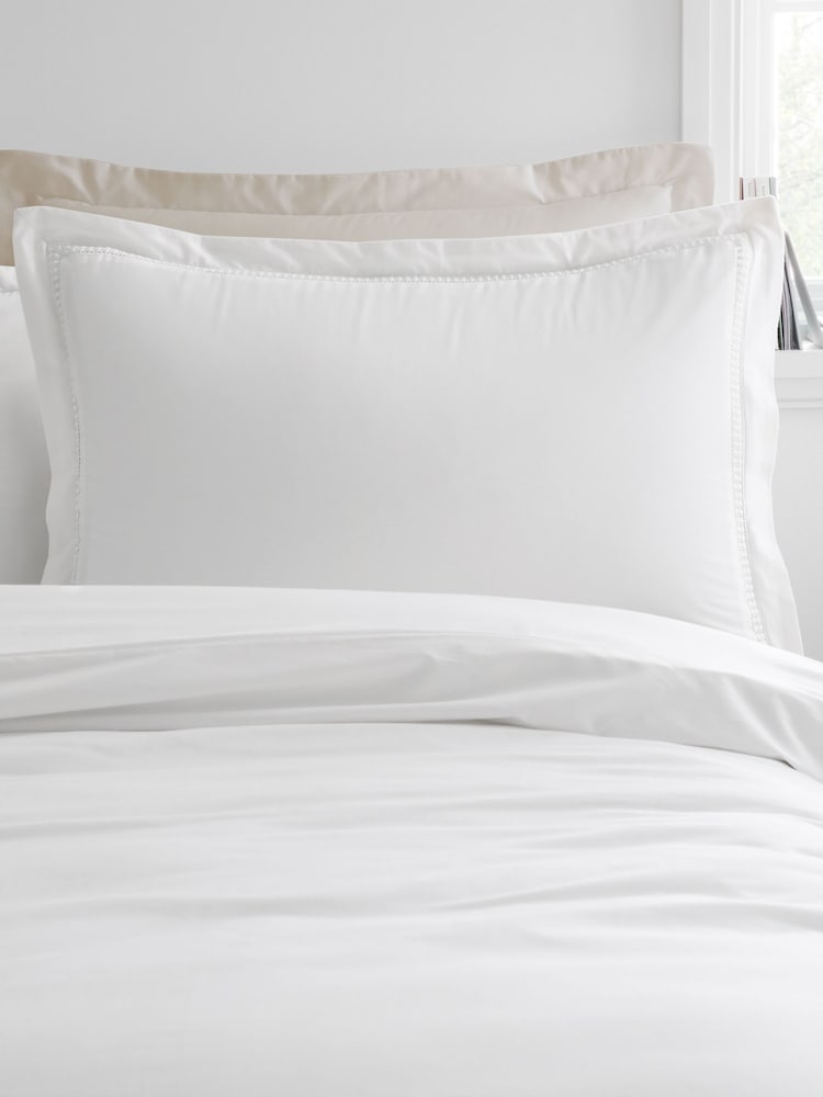 Bianca White Oxford Lace Trim 200 Thread Count Duvet Cover Set - Image 2 of 5