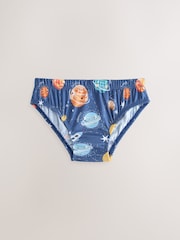 Navy Space Cotton Printed Briefs 5 Pack (1.5-10yrs) - Image 2 of 9