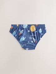 Navy Space Cotton Printed Briefs 5 Pack (1.5-10yrs) - Image 3 of 9