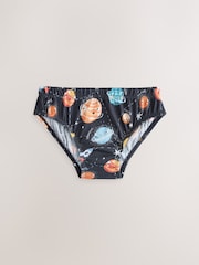 Navy Space Cotton Printed Briefs 5 Pack (1.5-10yrs) - Image 4 of 9