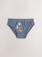 Navy Space Cotton Printed Briefs 5 Pack (1.5-10yrs) - Image 7 of 9