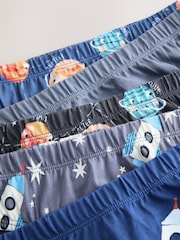 Navy Space Cotton Printed Briefs 5 Pack (1.5-10yrs) - Image 8 of 9