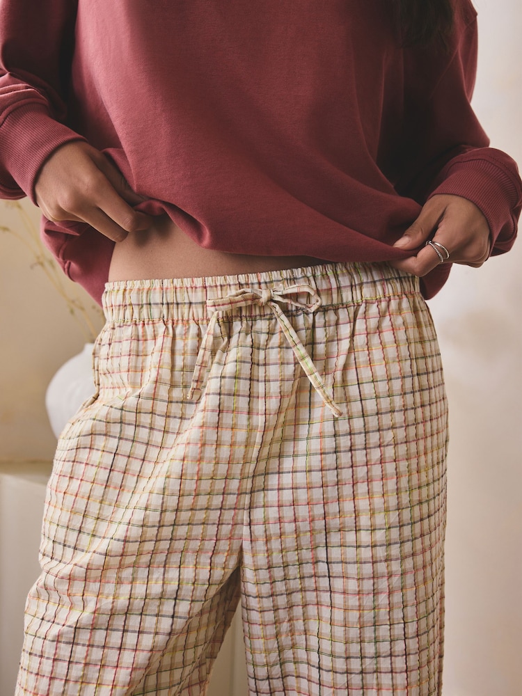أحمر - Sweatshirt and Textured Bottoms Pyjamas - صورة 5 من 5