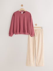 Red Sweatshirt and Textured Bottoms Pyjamas - Image 6 of 8