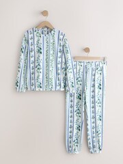 Blue Floral Cosy Long Sleeve Pyjamas - Image 6 of 8