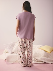 أرجواني فاتح زهور - بيجاما بكم قصير - Image 3 of 5