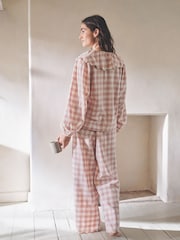 ピンク ギンガム - コットン フロントボタンパジャマ - 画像 4 / 10
