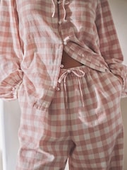 ピンク ギンガム - コットン フロントボタンパジャマ - 画像 6 / 10