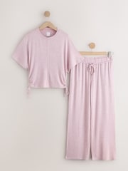 وردي - بيجامة كُم قصير مريحة - صورة 6 من 9