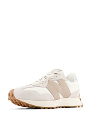 New Balance White/Gold 327 Trainers - Image 11 of 14