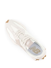 New Balance White/Gold 327 Trainers - Image 12 of 14