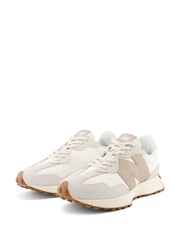 New Balance White/Gold 327 Trainers - Image 13 of 14