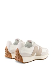 New Balance White/Gold 327 Trainers - Image 3 of 14