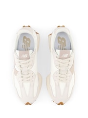 New Balance White/Gold 327 Trainers - Image 5 of 14
