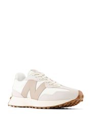 New Balance White/Gold 327 Trainers - Image 8 of 14