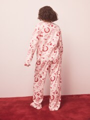 Pink/Red Heart Ribbed Long Sleeve Pyjamas - Image 3 of 8