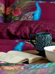Matthew Williamson Plum Xanadu Peacock 200 Thread Count Duvet Cover Set - Image 4 of 4