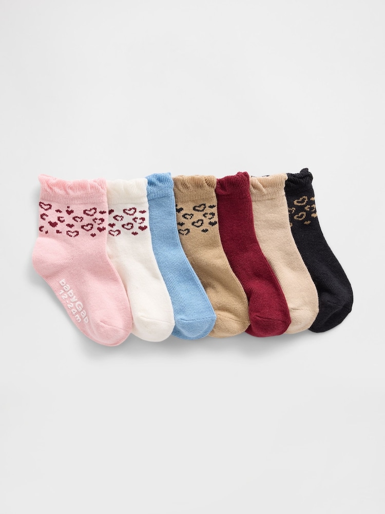 Gap Ruffle Quarter Crew Socks 7 Pack - Imagen 1 de 1