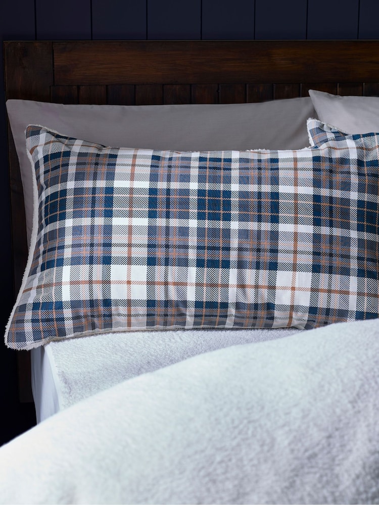 Catherine Lansfield Cosy Sherpa Check Duvet Cover Set - صورة 2 من 4