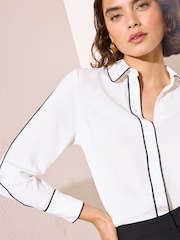 Friends Like These Black/White Long Sleeve Tipped Shirt - Image 1 of 4