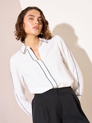 Friends Like These Black/White Long Sleeve Tipped Shirt - Image 2 of 4