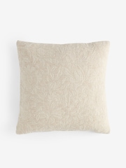 Nina Campbell Natural Floral Jacquard Cushion - Image 1 of 2