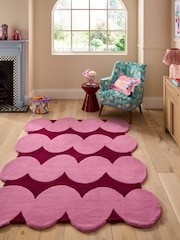 Eleanor Bowmer Red/Pink Squiggle Wool Tufted Rug - Image 1 of 5