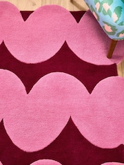 Eleanor Bowmer Red/Pink Squiggle Wool Tufted Rug - Image 3 of 5