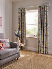 Lucy Tiffney Periwinkle Floral Pencil Pleat Blackout Curtains - Image 1 of 3