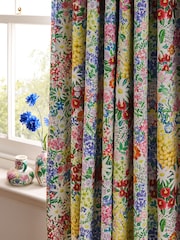 Lucy Tiffney Periwinkle Floral Pencil Pleat Blackout Curtains - Image 2 of 3