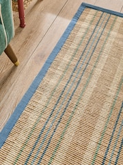 Nina Campbell Blue Stripe Sisal Flatweave Rug - Image 3 of 5