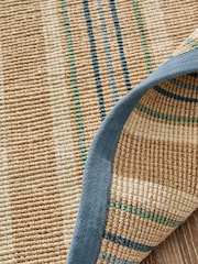 Nina Campbell Blue Stripe Sisal Flatweave Rug - Image 4 of 5