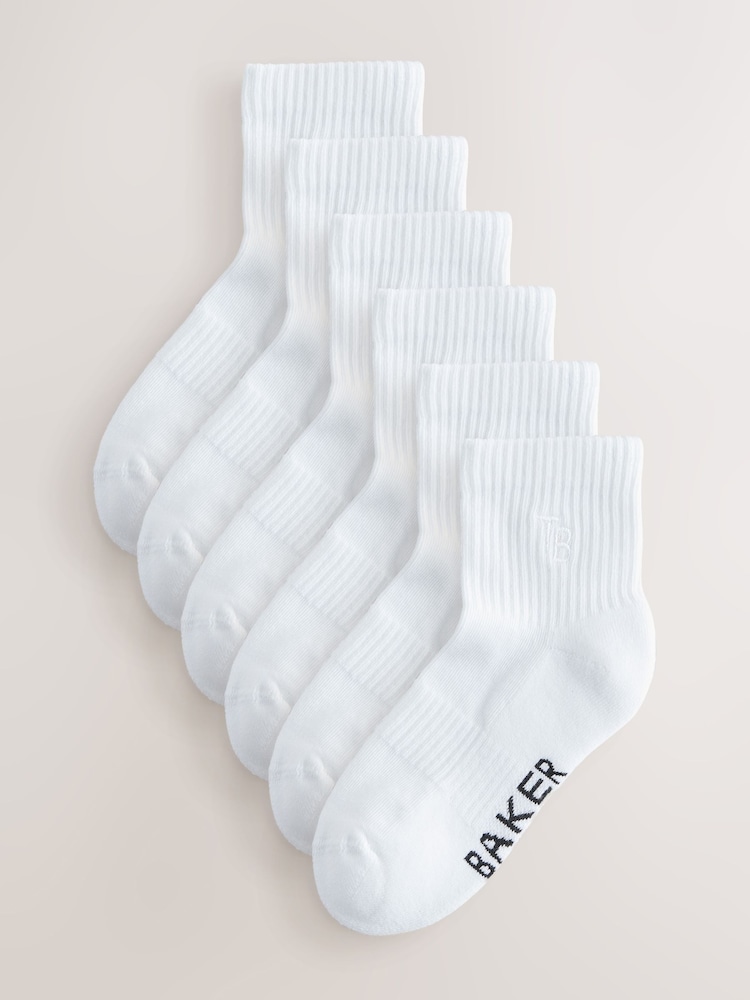 Baker by Ted Baker Ribbed Cushioned Sole Socks 6 Pack - Image 1 of 4