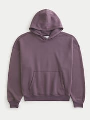 Moletom com capuz Hollister roxo com logo folgado e parte inferior ajustada - Imagem 3 de 3