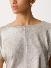 Jigsaw Gold Metallic Cap Sleeve Top - Image 3 of 6