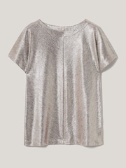 Jigsaw Gold Metallic Cap Sleeve Top - Image 6 of 6