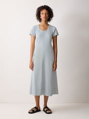 Jigsaw Blue Stitched Short Sleeve Dress - Image 1 of 6