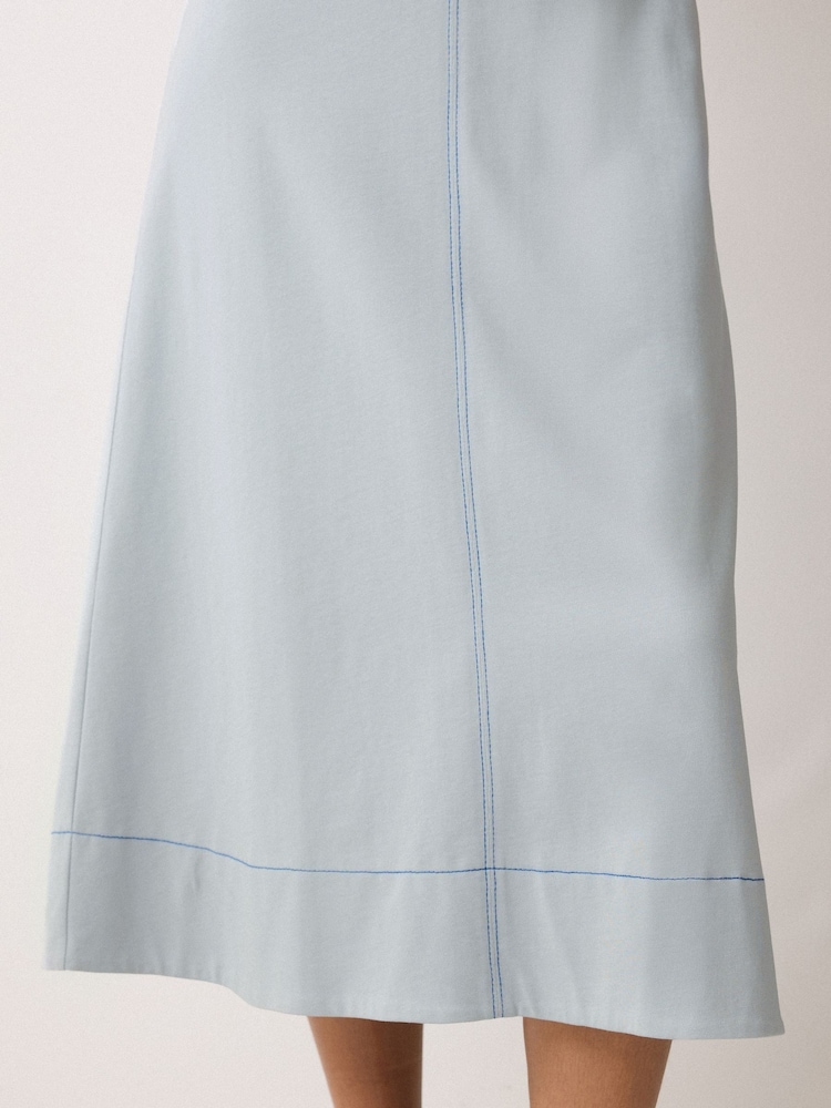Jigsaw Blue Stitched Short Sleeve Dress - Image 2 of 6 Jigsaw Blue Stitched Short Sleeve Dress - Image 2 of 6