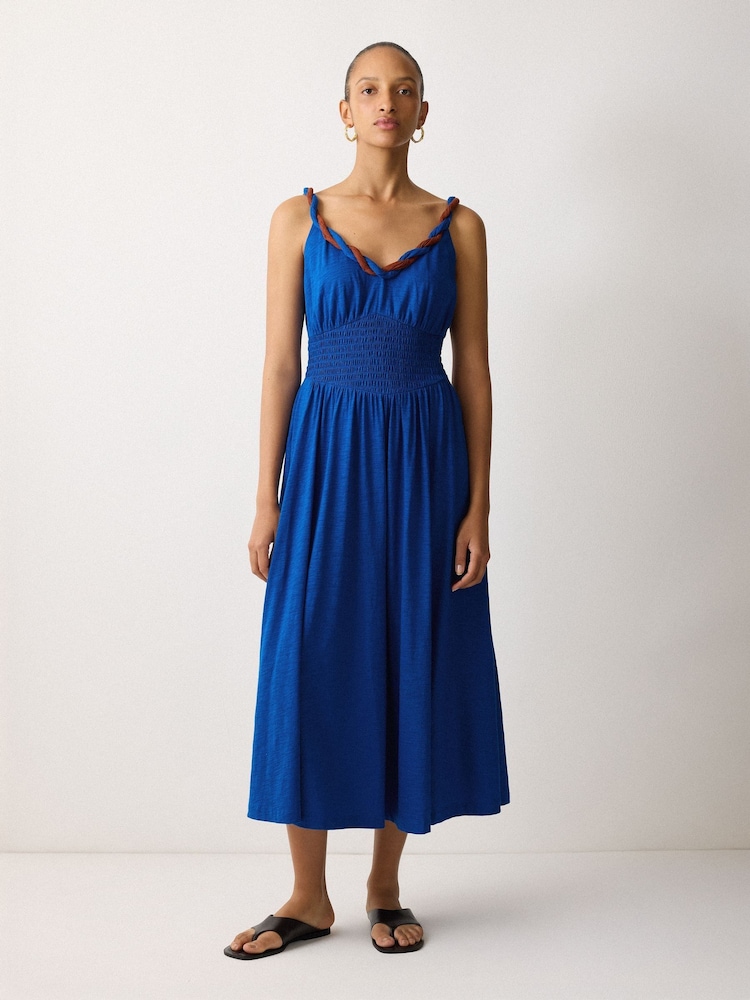 Jigsaw Blue Twist Strap Jersey Dress - Image 2 of 5