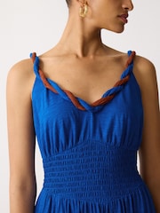 Jigsaw Blue Twist Strap Jersey Dress - Image 4 of 5