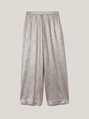 Jigsaw Gold Metallic Palazzo Trousers - Image 4 of 6