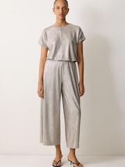 Jigsaw Gold Metallic Palazzo Trousers - Image 6 of 6