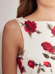 Mint Velvet Red Rose Print Midi Dress - Image 6 of 8