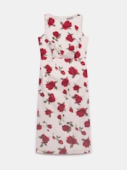 Mint Velvet Red Rose Print Midi Dress - Image 7 of 8