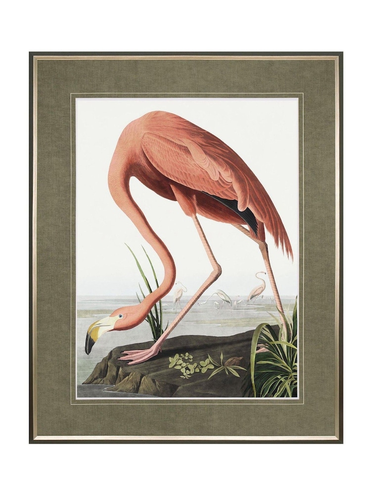 Art Marketing Multicoloured Vintage Flamingo Wall Art - Image 4 of 4